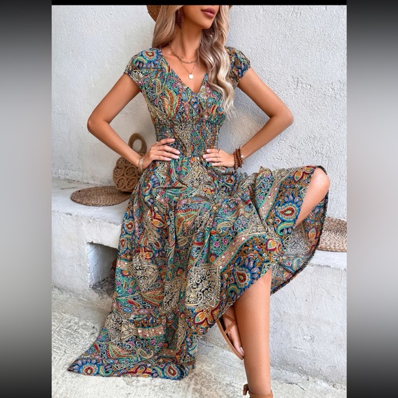 Boho Maxi Dress sizes Small through 3X available - Picture 1 of 2